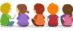 illustration-of-backview-of-little-kids-sitting-on-the-ground_133921205